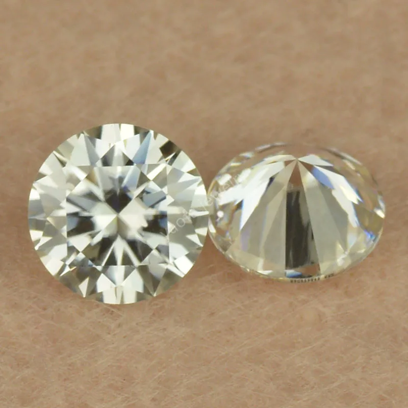 Оптовая цена 3 ~ 15 мм IJ жёлтый цвет Муассанит драгоценные камни круглое сердце и