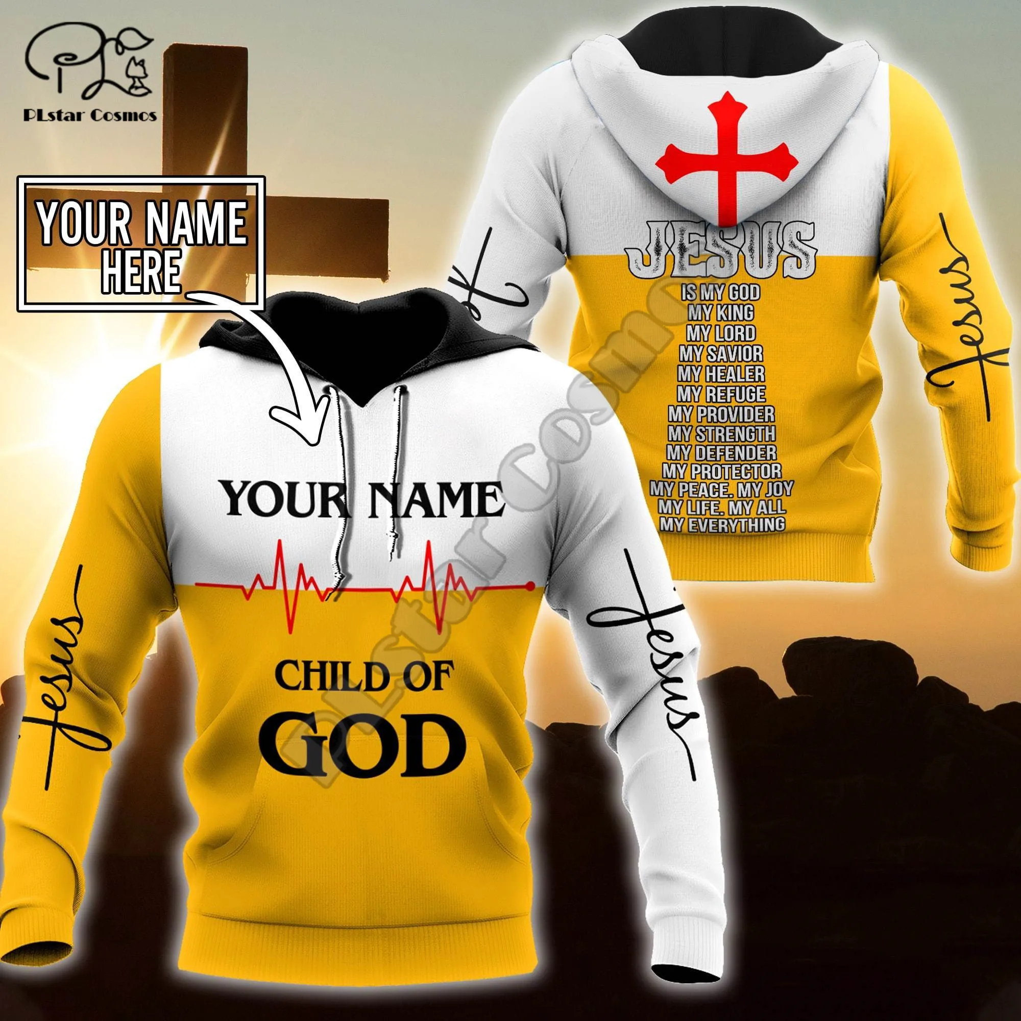 

PLstar Cosmos Premium Christian Jesus Child Of God 3D Printed Hoodies Sweatshirts Zip Hooded For Men/Women Casual Streetwear G09