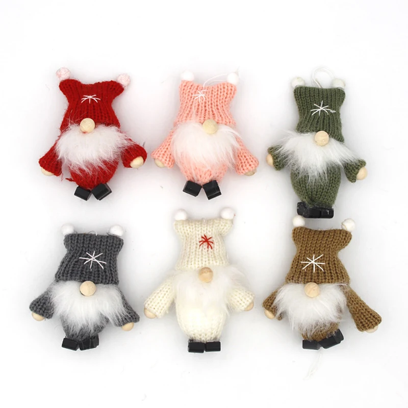 

1PC Santa Claus Crocheted Doll Toy Handmade Christmas Tree Pendant Toy Decoration Home Party Decoration