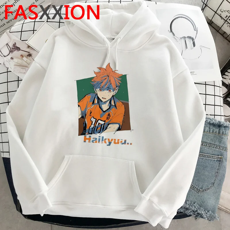 

Haikyuu толстовка с капюшоном в Корейском стиле y2k эстетическое Мужская одежда Кофты размера плюс с принтом