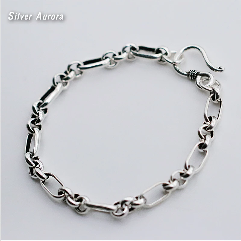 Браслет из стерлингового серебра S925 пробы круговая цепочка Модный женский