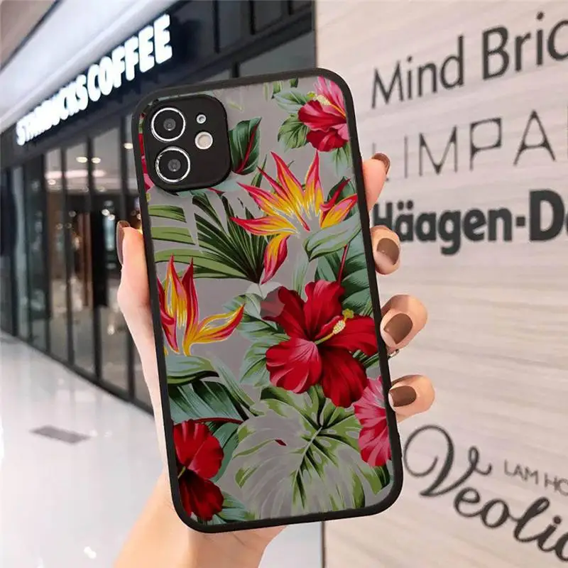 

flower rose beautiful Phone Cases Matte Transparent for iPhone 7 8 11 12 s mini pro X XS XR MAX Plus cover funda