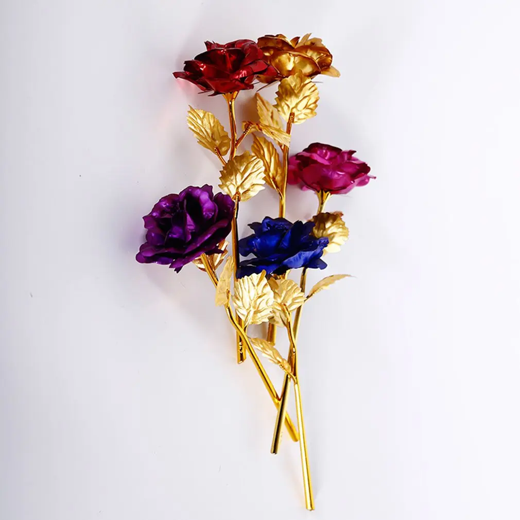 Горячая 24K фольга позолоченная Роза свадебное украшение цветок подарок на день