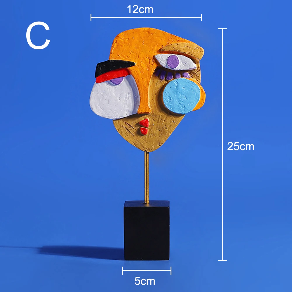 Маска для лица из смолы декоративная статуэтка дома стола комнаты офиса