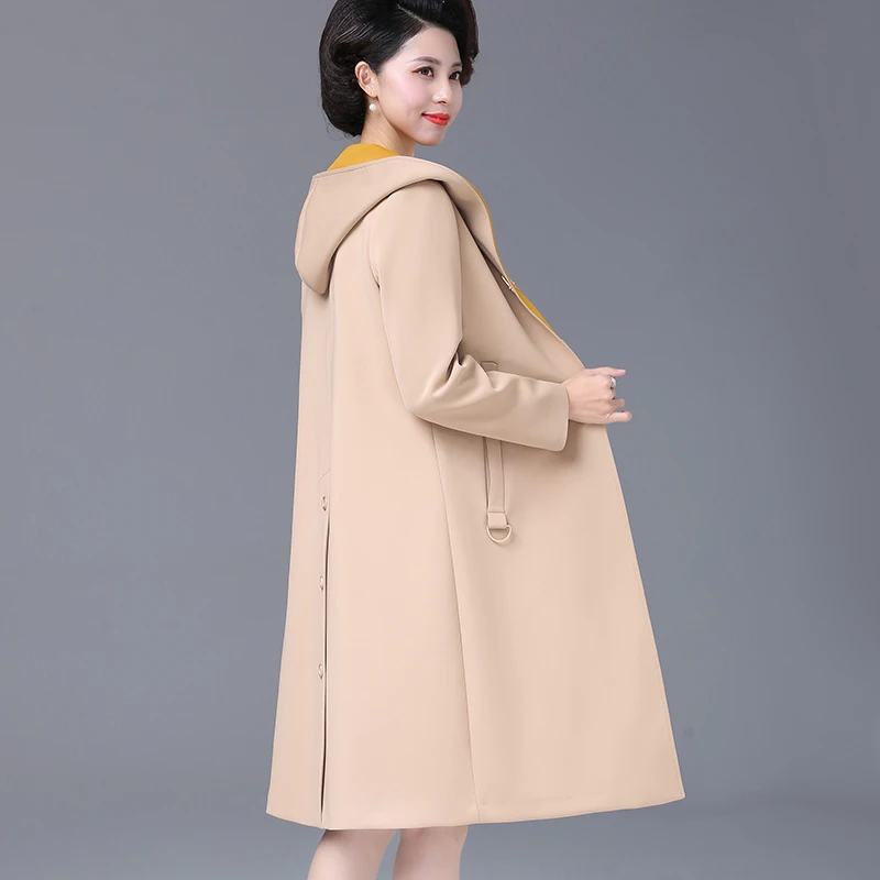 Женская Весенняя ветровка Свободная одежда средней длины осенняя повседневная