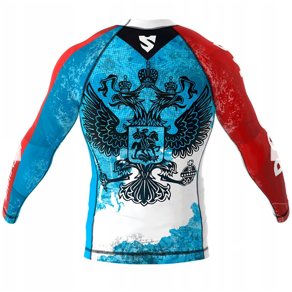 Совершенно новая BJJ MMA тренировочная компрессионная футболка Rashguard мужская 3D
