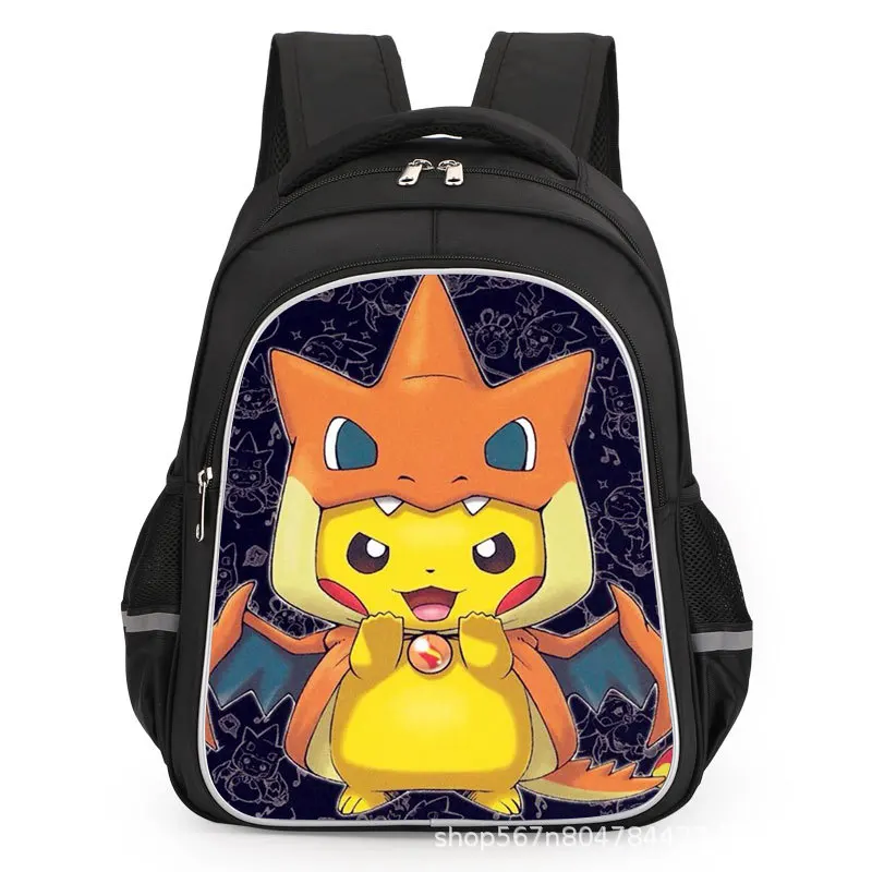 

Pokemon School Bags Cartoon Backpacks Pikachu Anime Figures Kids Bags Big Capacity Travel Bag Girls Boys Students Shoulders Bag