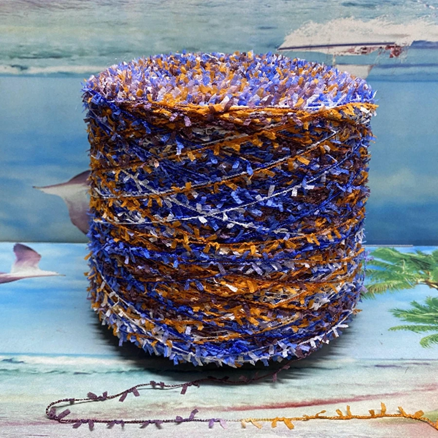 50 г цветная полиэфирная акриловая Смешанная перьевая пряжа ручная вязка модная