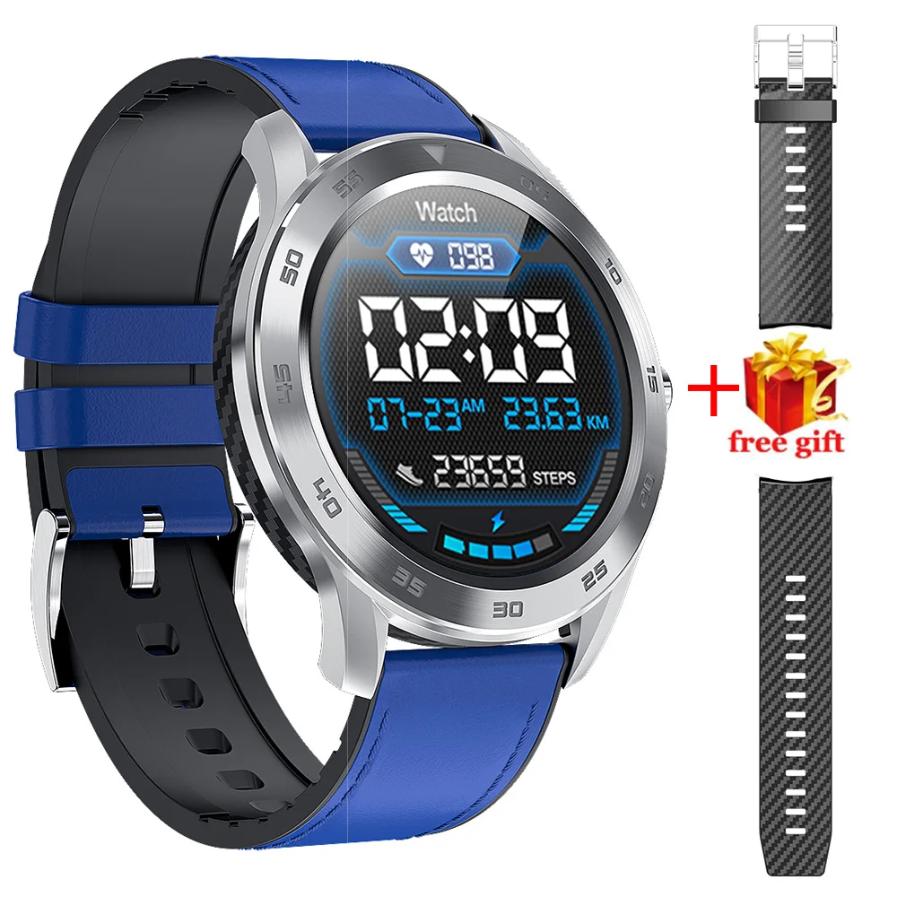D98 Silicone BL D98 бизнес Смарт часы человек IP67 1,3 ''ECG обнаружения Сменные циферблаты Smartwatch часы монитор сердечного ритма браслет - Цвет: D98 Silicone BL