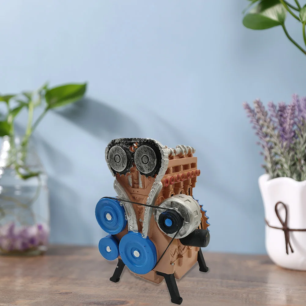 Четырехцилиндровая статуя двигателя автомобиля, набор моделей, украшения в сборе, цельнометаллический автомобиль, мини встроенный четырех...