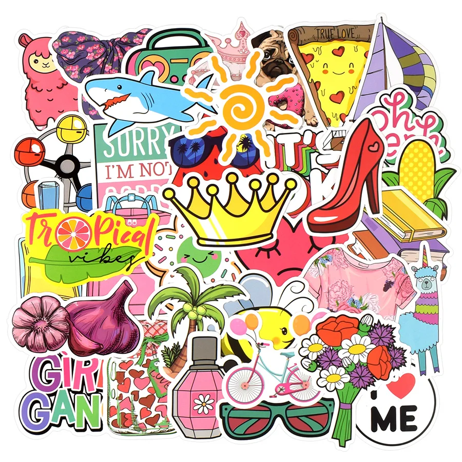 дерзкие стикеры. наклейки неоновые "детские". разные наклейки. водостойкие наклейки. стикеры розовые для девочек.