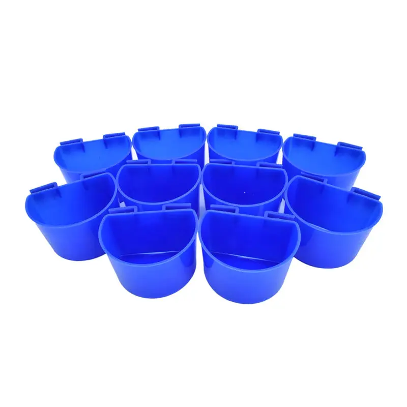 

10pcs Pigeon Parrots Feeder Water Food Feeding Hanging Cage Semicircle Bowl New