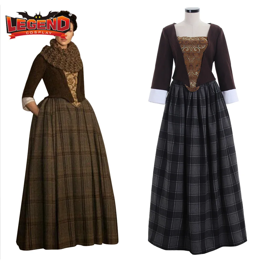 Косплей Легенда ТВ Outlander Дженни Фрейзер Мюррей платье Клэр хайлэнд шотландский