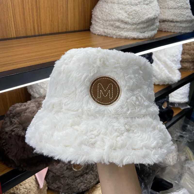 

202200 Take The Letters Wool Female Fashion Warm Bucket Fisherman Hat Japanese Face Basin Of Small Hat Tide Luxury Cashmere Hat