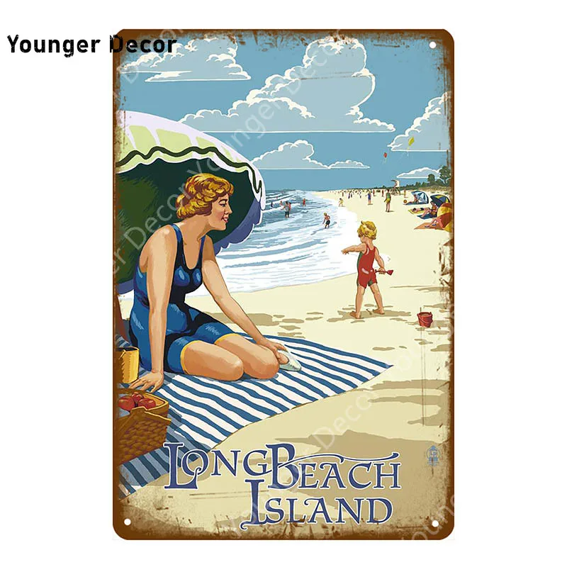 Привлекательные Женские винтажные металлические знаки металлический постер