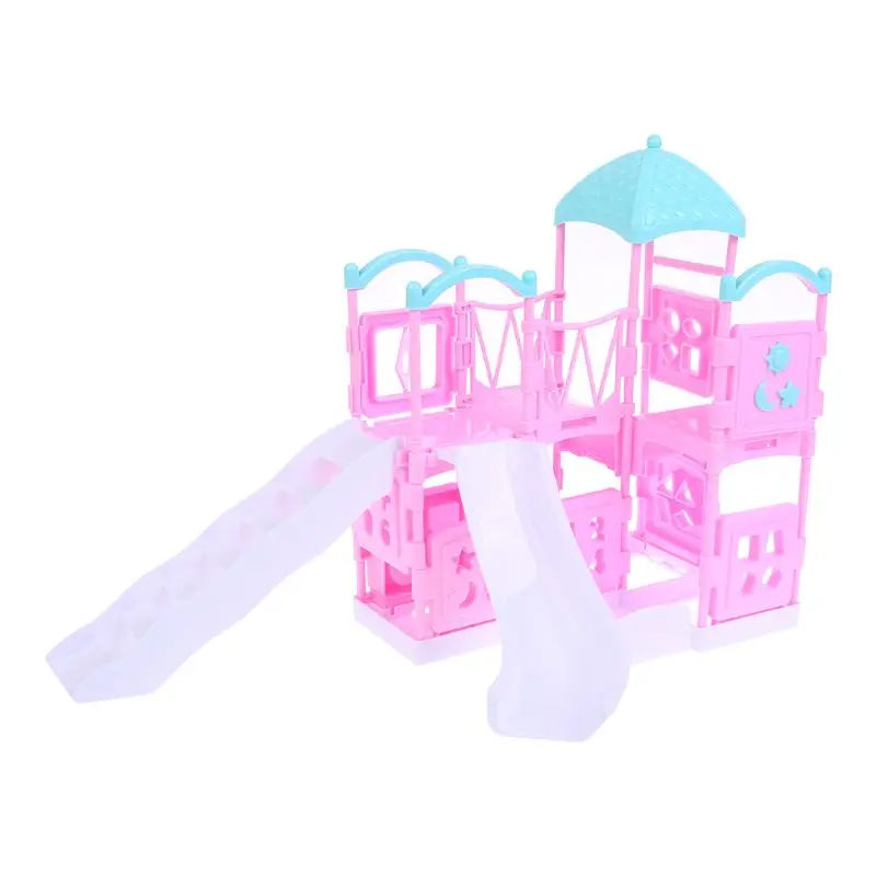 Pink 1/12 кукольный домик, раздвижная игровая лестница, парк развлечений, миниатюры для девочек, горка, садовые игрушки, аксессуары для кукольного дома - Цвет: Pink