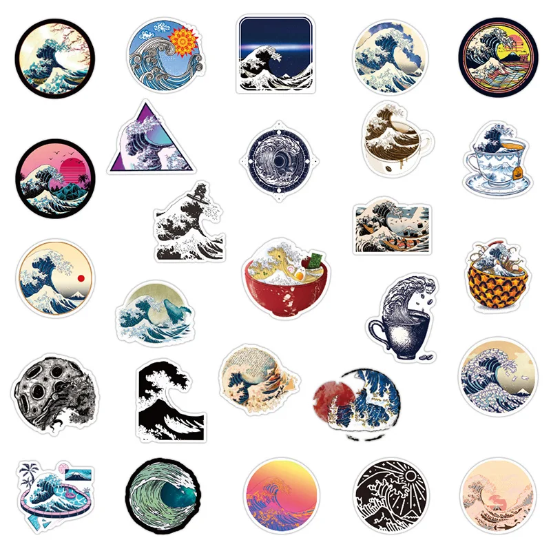 50 шт./компл. Мультяшные милые наклейки песчаный пляж волны пляжные