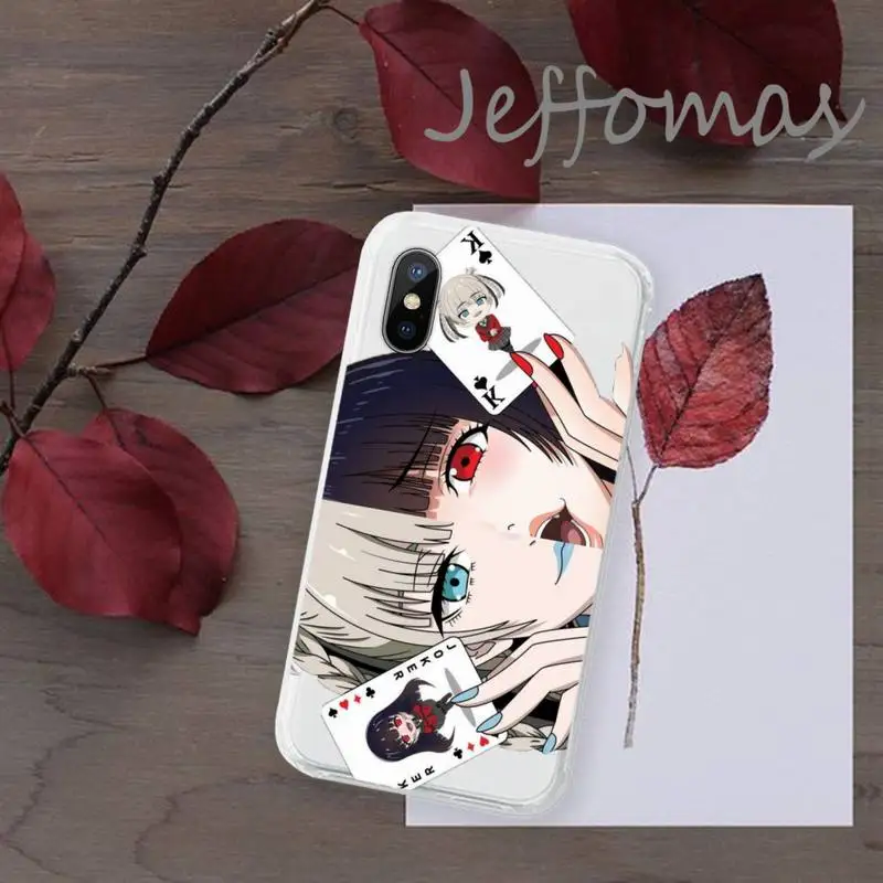 

Japanese Anime Kakegurui Jabami Yumeko Phone Case Transparent for iPhone 11 12 mini pro XS MAX 8 7 6 6S Plus X 5S SE 2020 XR