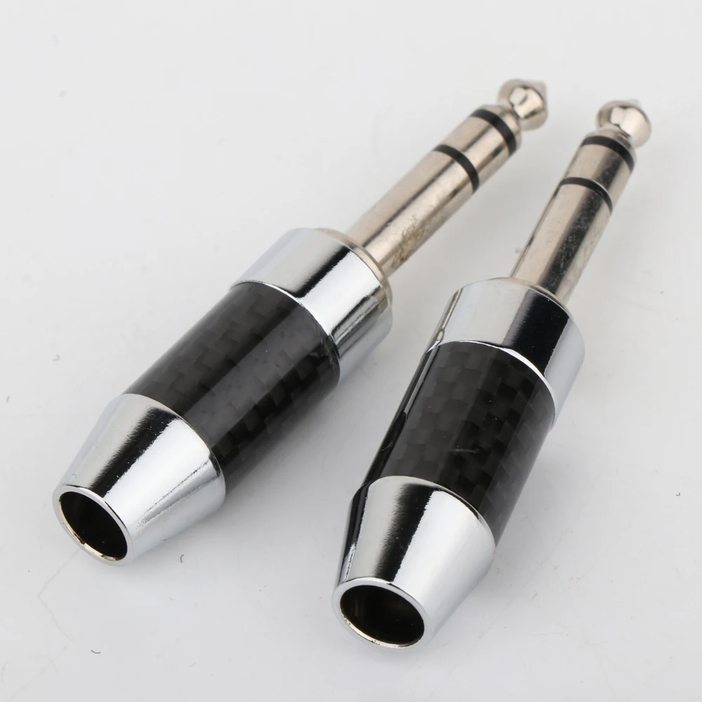 6,35 mm TRS-Adapter, rhodiniert, Kopfhörerstecker, 9 mm Kohlefaser, Hifi, 3,5 mm Kopfhörerkabel-Anschlüsse, AUX-Audio-Adapter – Detail 3
