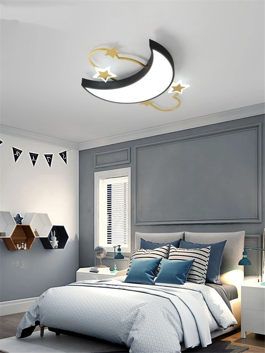

Nordic Moon Children's Room Ceiling Light Modern Boy Girl Room Lamp Crown LED Bedroom Home Lighting Cloakroom Study Ceiling Lamp