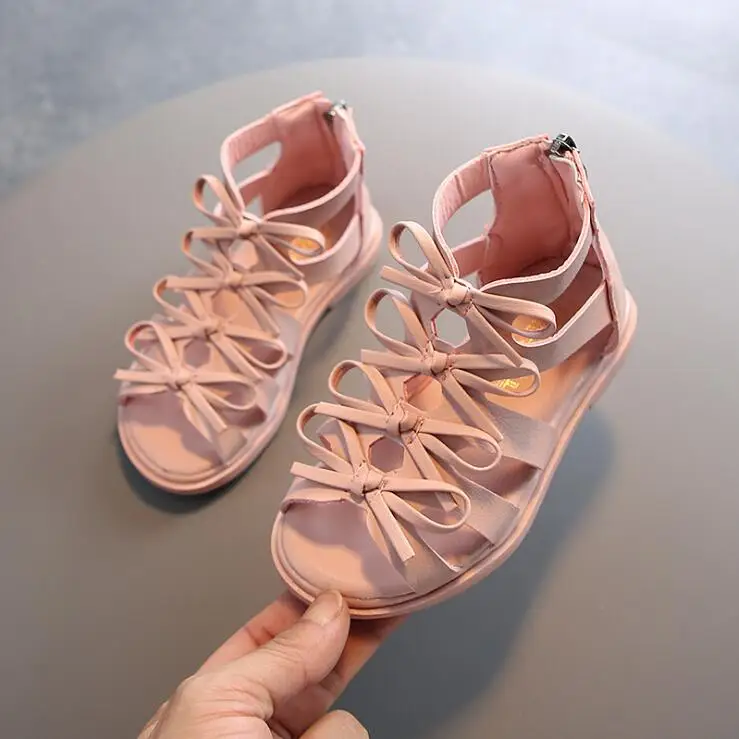 Пляжные сандалии для девочек Летние сандалии-гладиаторы с вырезами Детская