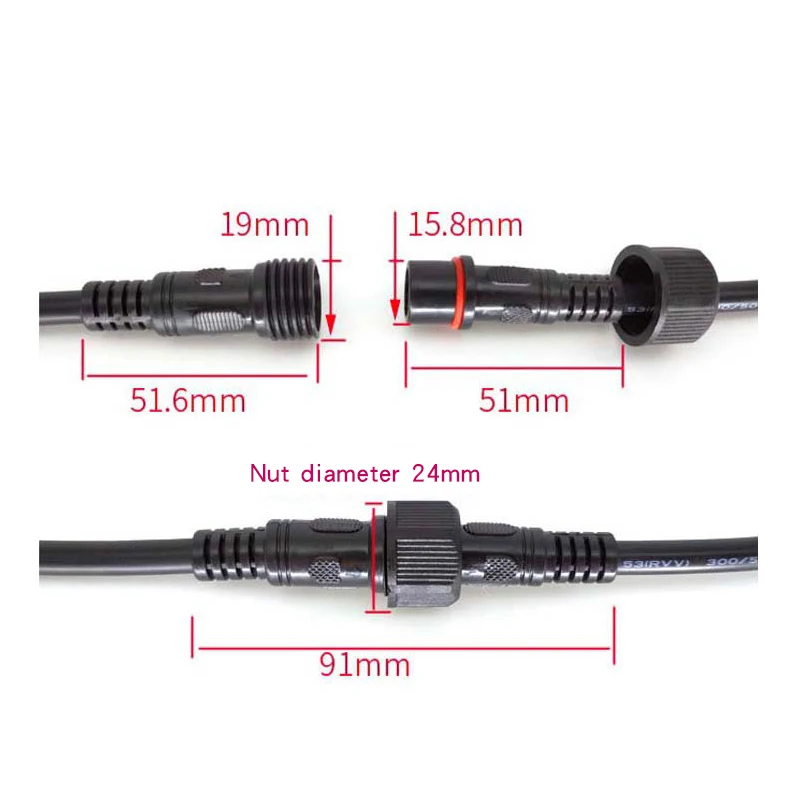 Водонепроницаемый Соединитель с наружной резьбой Большой Штекер большой разъем