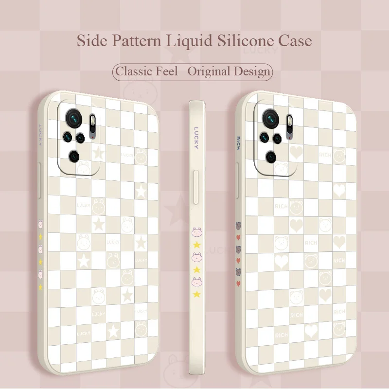

Plaid Bunny Case For Xiaomi Redmi Note 10 10S 9T 9 8 7 Pro Max Redmi 9 9A 9T K40 K30 K20 Pro Soft Liquid Silicone Back Cover