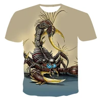 summer t shirt mens street style round neck short sleeve t shirt top funny animal mens casual 3d printing scorpion pattern t s