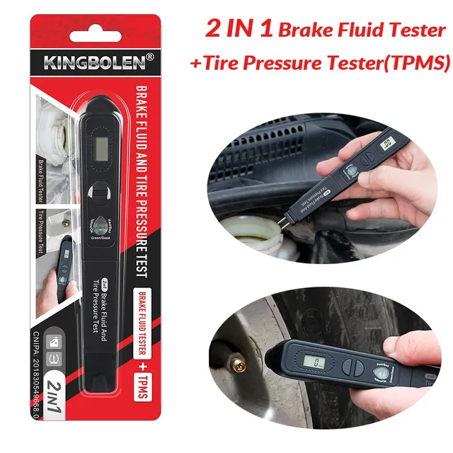 2in1 brake fluid Тестер тормозной жидкости и давление в шинах 2в1 Тестер Цифровой TPMS OBD2 диагностические инструменты для автоматического проверки масла тормозной жидкости тестер - Цвет: 2in1 brake fluid