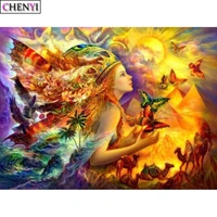 chenyi 5d diy diamond painting kit animal butterfly girl full round square drill diamond embroidery cross stitch kit home decor