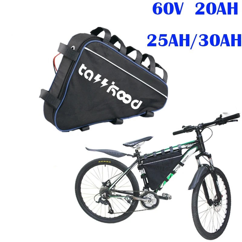 

60v 30ah 3000w Triangle electric scooter lithium bateria 60 Volt 2000w 20ah e bike battery batteria bici elettrica fiets accu