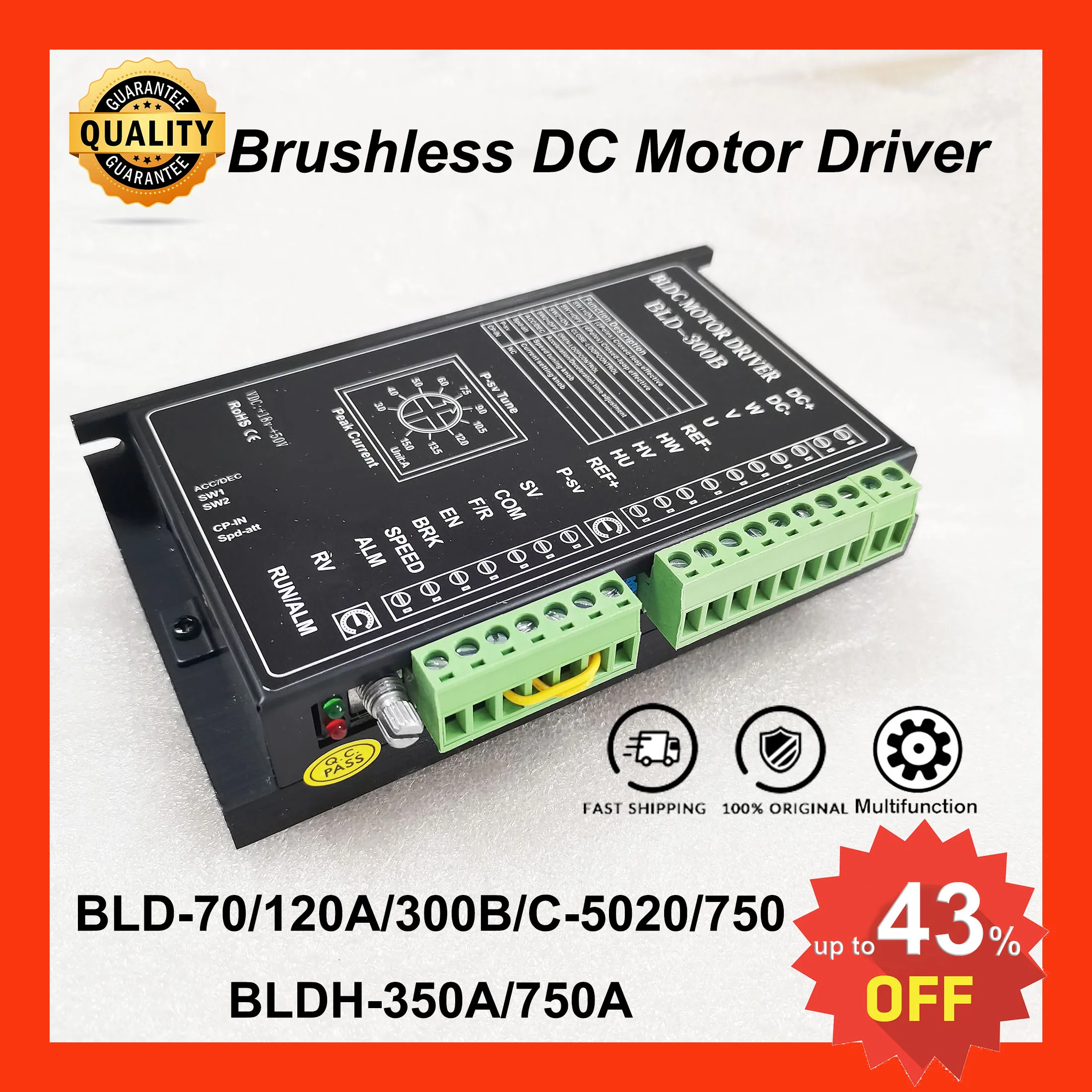 

Brushless dc Motor Driver DC 12V 24V 36V 48V 310VDC/AC220V BLD-70 BLD-120A BLD-300B BLDC-5020 BLD-750 BLDH-750 BLDH-350