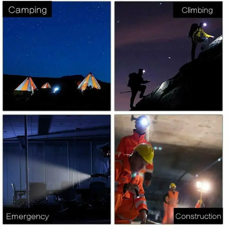 

Led Headlamp Rechargeable T6 Cob 8 Modes Headlight Lamps 6000 Zoomable Lumens For Camping Fishing Flashlight Waterproof M4K5