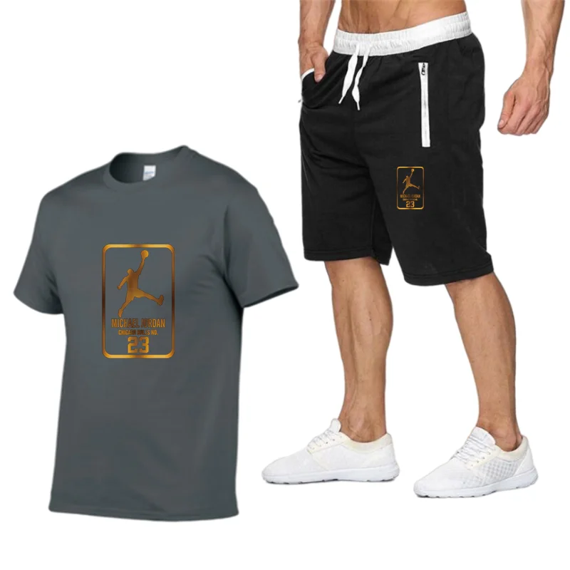 

2021 Hot-Selling Summer T-Shirt Pants Set Casual Brand Fitness Jogger Pants T Shirt Hip Hop Fashion Men's Tracksuits