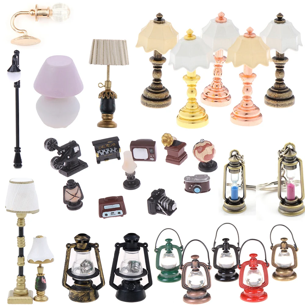 1 шт. 1:12 Настольный подсвечник ретро керосиновая лампа кукольный домик