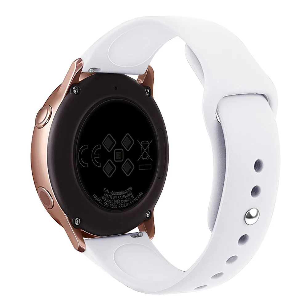20 мм 22 мм мягкий силиконовый ремешок для часов для samsung Galaxy Watch 42 мм 46 мм спортивный ремешок Active2 браслет для gear S2 S3 Active 2