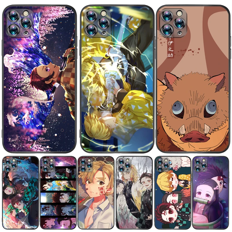 

Cartoon Japan Anime Demon Slayer Phone Case For iPhone 6 6S 7 8 Plus Cool TPU Soft Coque Mobilephone Phone Cove Aesthetic