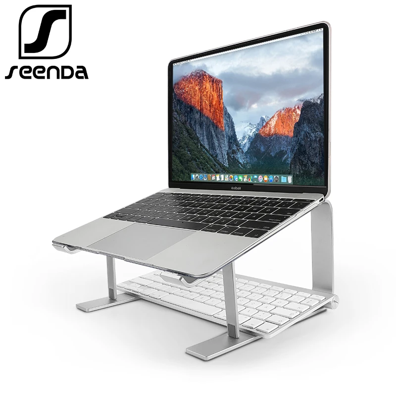 SeenDa Aluminum Laptop Stand Ergonomic Metal Cooling Notebook Holder for Mac book Air Pro Base Bracket for Laptop 10''-17''