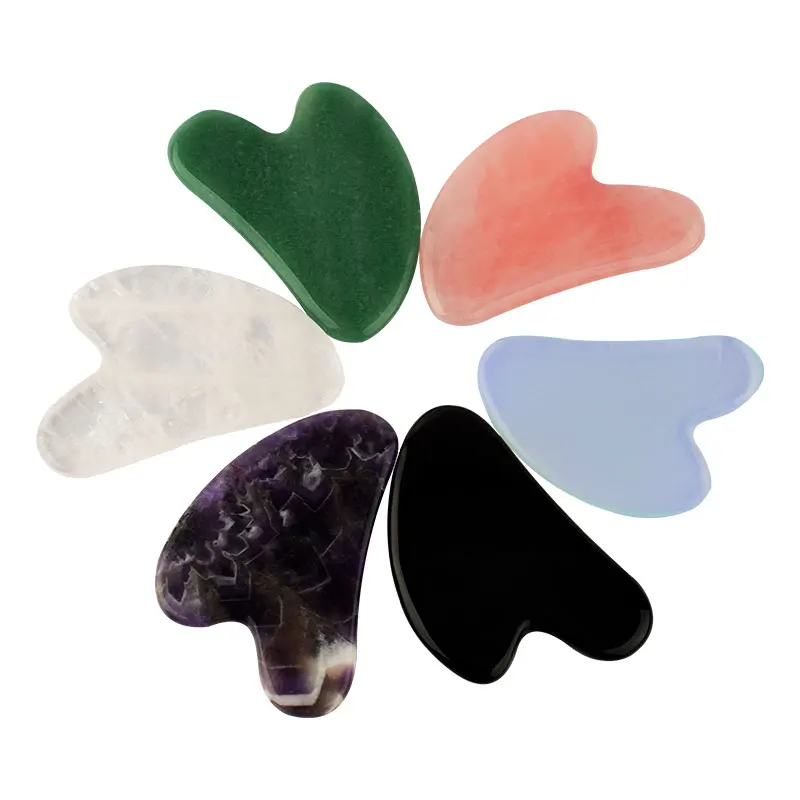 

Guasha Stone Jade Board from Different Natural Stone Scraper For Face Neck Back Body Acupuncture Pressure Therapy