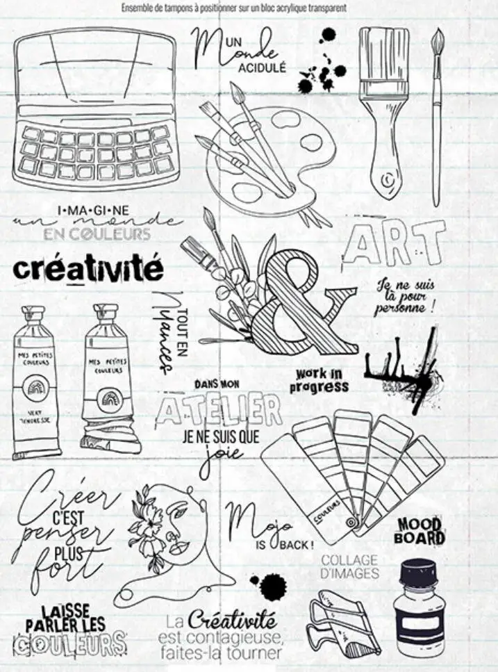 Французский прозрачный силиконовый штамп/печать для сделай сам