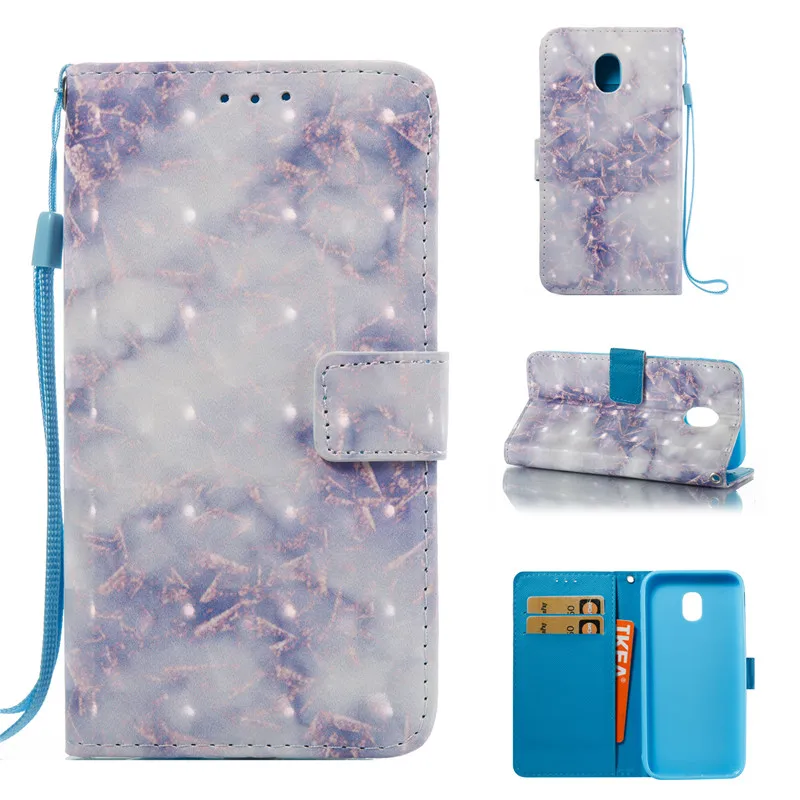 3D мраморный Плетеный Бумажник кожаный чехол для телефона Samsung Galaxy J3 J5 J7 2017 года Eur