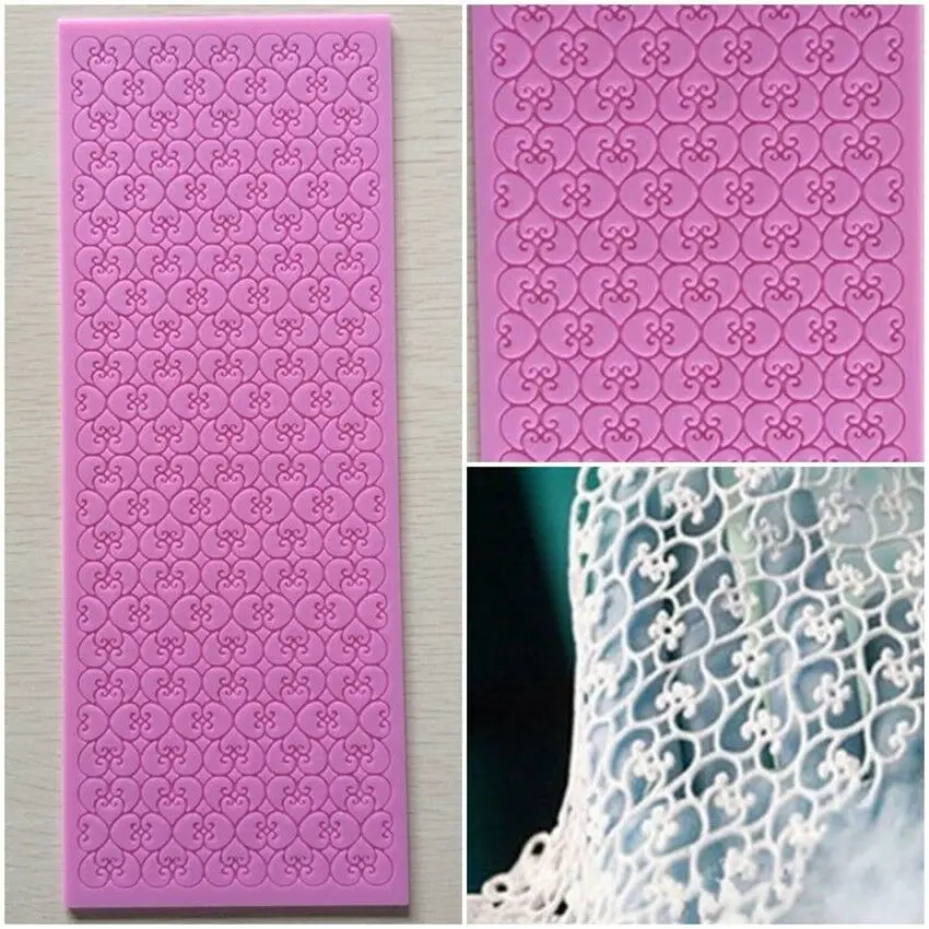 Large Rectangle Silicone Cake Fondant Mould DIY Mat Flower Lace Mold Sugar Craft Baking Decorating Tools | Дом и сад