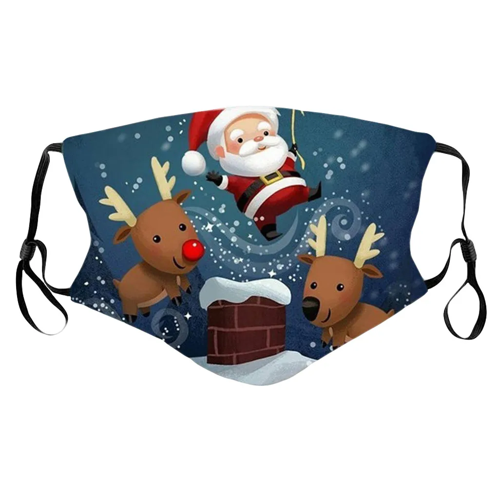 Рождественская маска для лица унисекс с принтом Санта-Клауса и снеговика