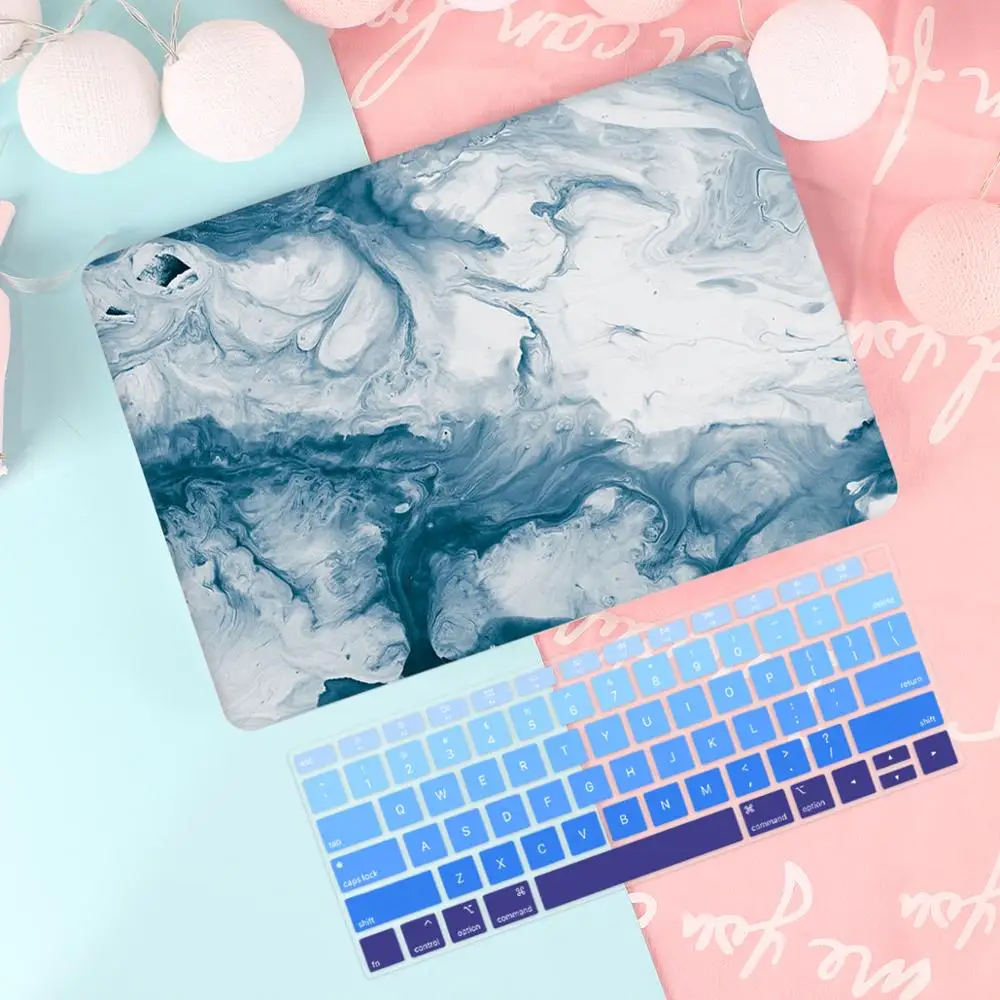 Модный матовый чехол с узором для MacBook Pro 13 15 A2159 retina 12 Mac book Air 13 специальный подарок - Цвет: Blue