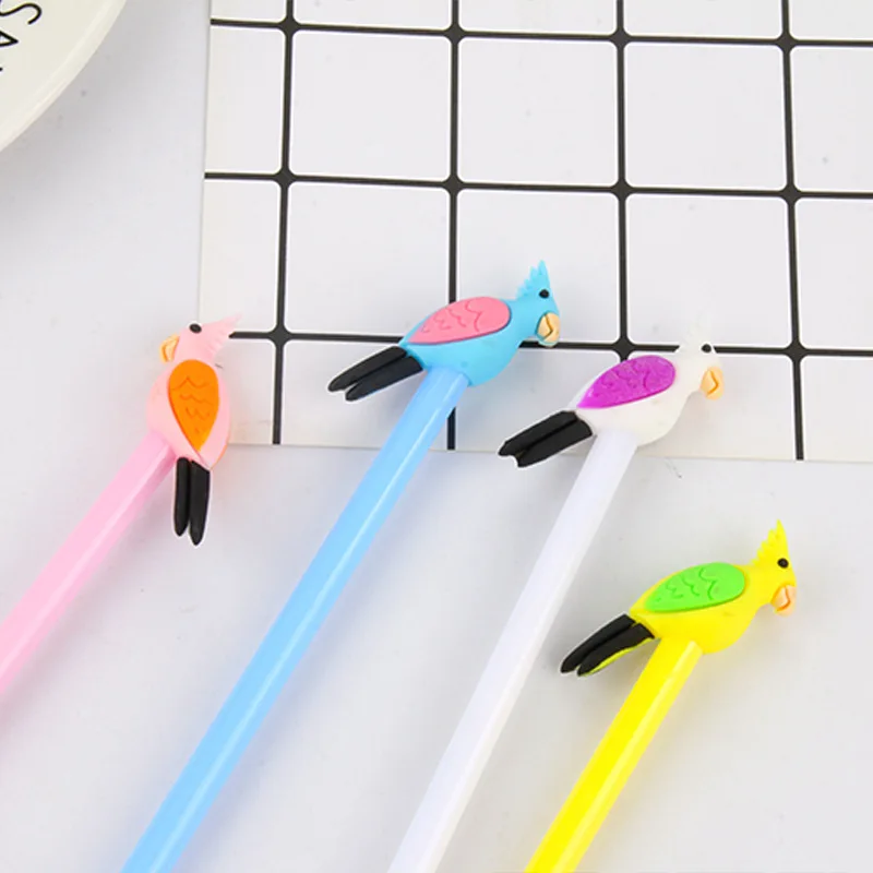 

36 pcs/lot Creative Parrot Gel Pen Cute 0.5mm black Ink Signature Pens Promotional Gift Office School Supplies