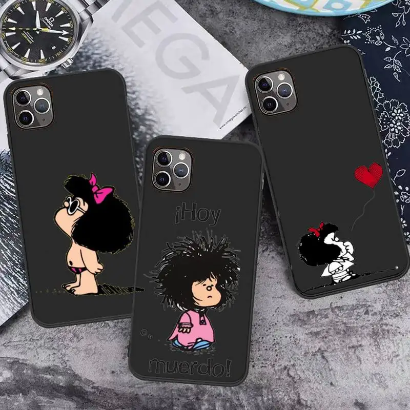 

mafalda Phone Case for iPhone 7 8 11 12 Pro X XS XR Samsung A S 6 7 9 10 51 70 mobile bags