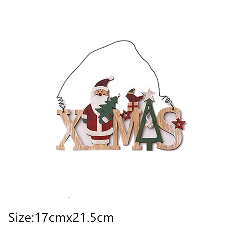 1pc-31-Xmas santa Рождество Noel Счастливого Рождества деревянные подвесные украшения для рождественской елки украшения для дома Noel Navidad Декор новогодние подарки - Цвет: 1pc-31-Xmas santa