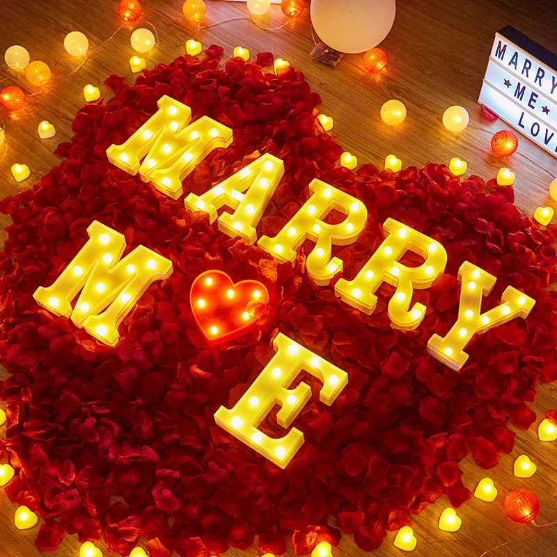 

Proposal Scene LED Modeling Lights,26 English AlphanumericLights 16cmLong,Home Decoration,Birthday PartyDressUp,Wedding Supplies