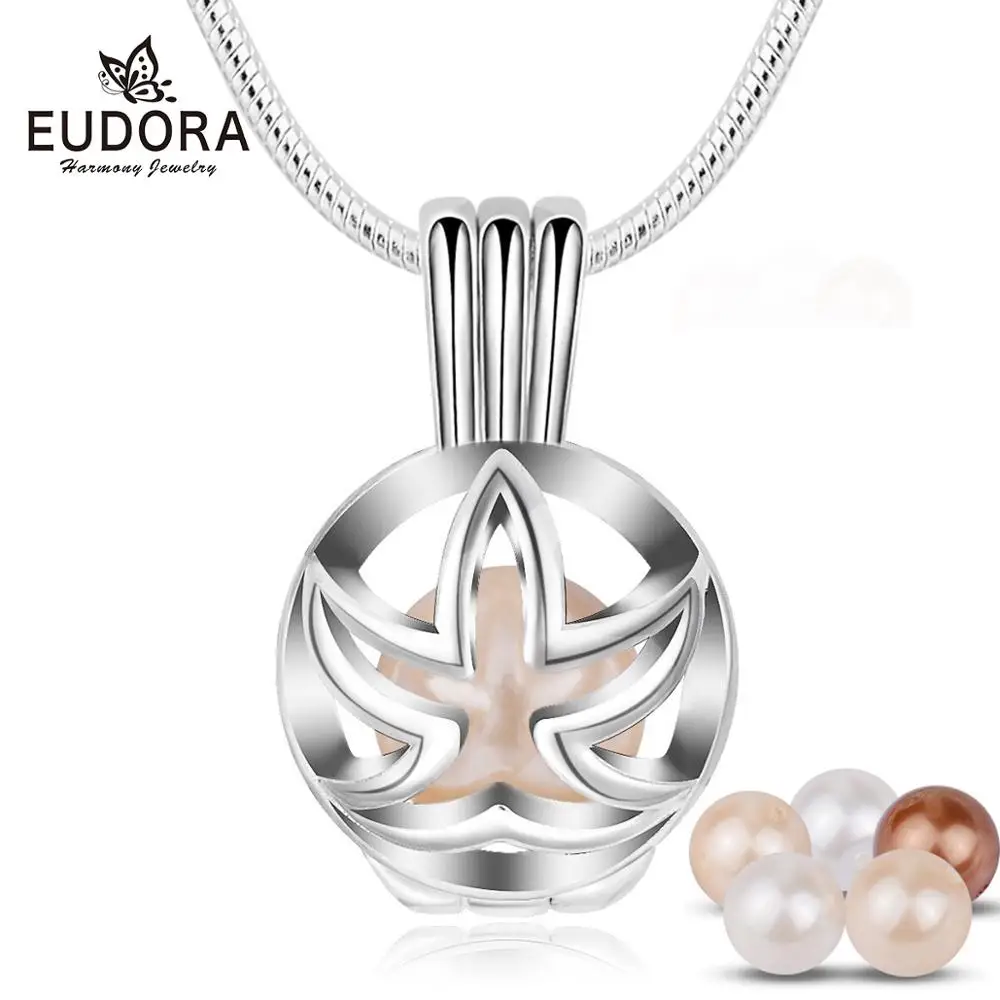 Юдора жемчужина медальон клетка кулон Sea Star Цепочки и ожерелья Fit 6 шт круглые