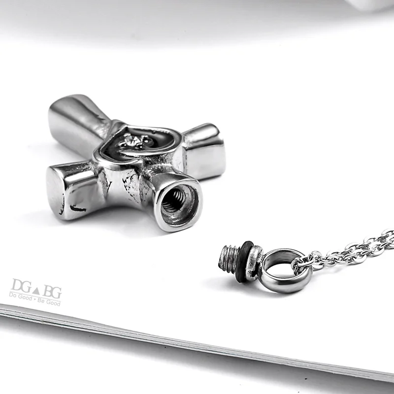 Цепочка с крестом Иисуса урна шкатулка для кремации собак в классическом стиле